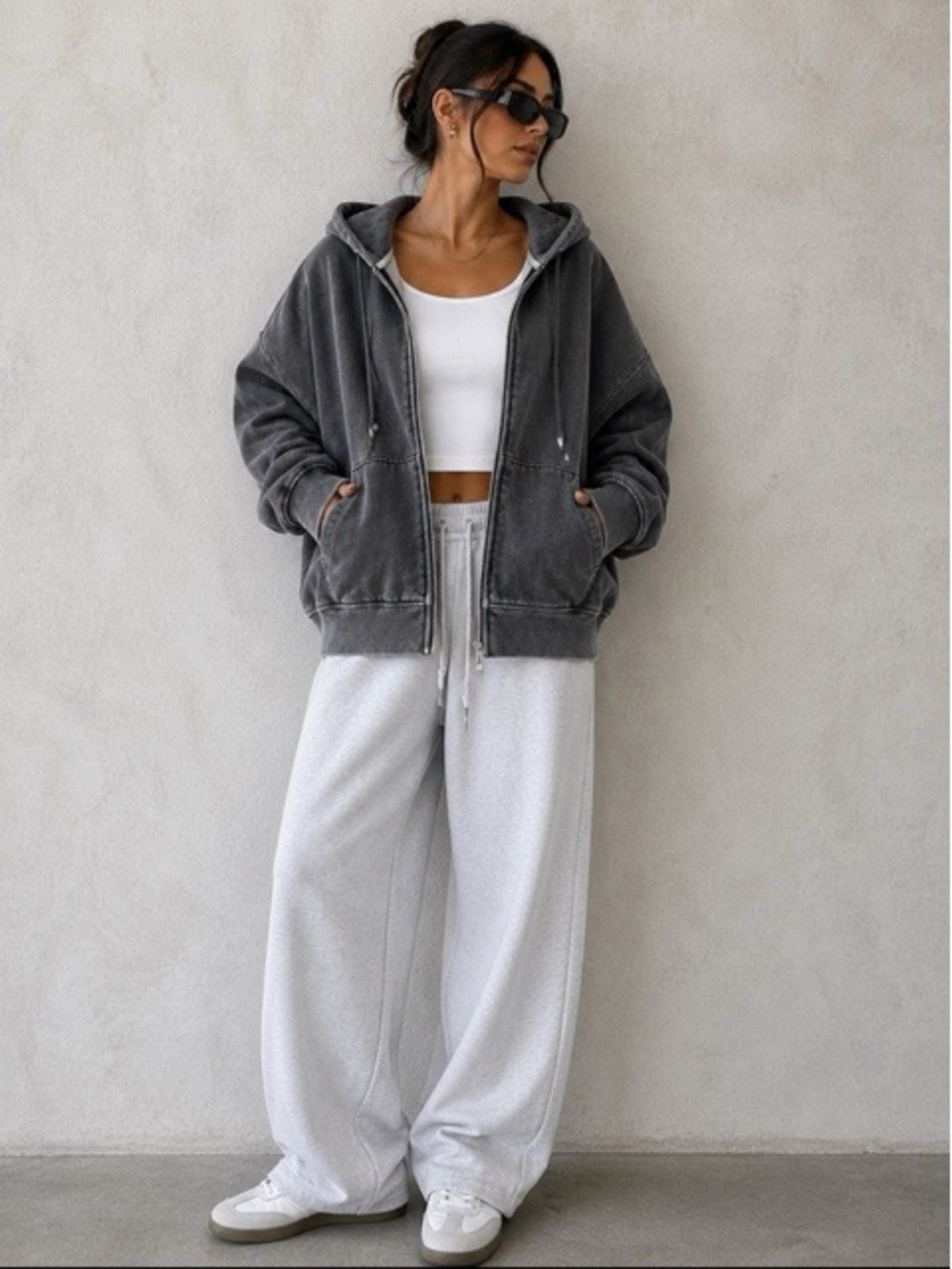 Zara Oversize Washed Effect Zip Up
